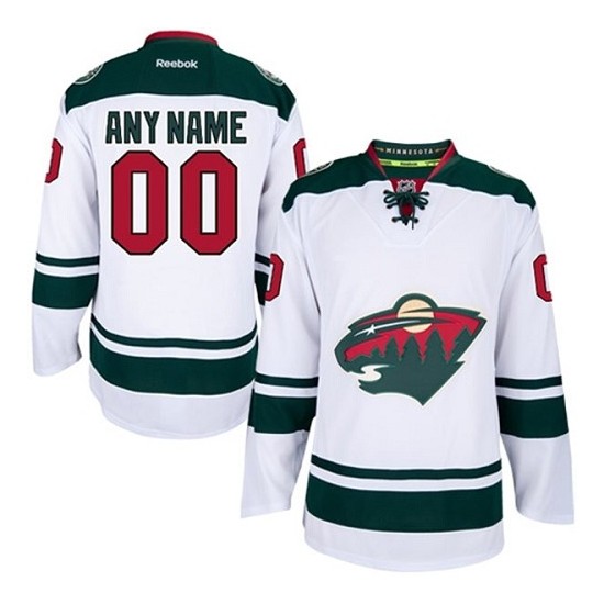 Reebok Minnesota Wild Women's Customized Premier White Away Jersey On Sale