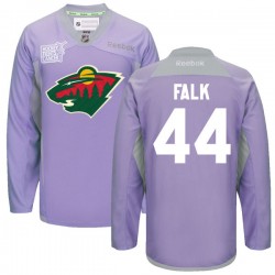 Justin Falk Minnesota Wild Reebok Authentic Purple 2016 Hockey Fights Cancer Practice Jersey