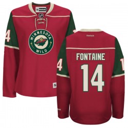 Women's Justin Fontaine Minnesota Wild Reebok Authentic Red Home Jersey