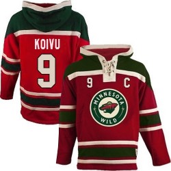 Mikko Koivu Minnesota Wild Premier Red Old Time Hockey Sawyer Hooded Sweatshirt Jersey