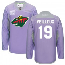 Stephane Veilleux Minnesota Wild Reebok Authentic Purple 2016 Hockey Fights Cancer Practice Jersey