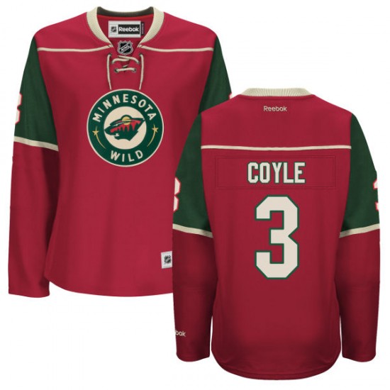 Women's Charlie Coyle Minnesota Wild Reebok Premier Red Home Jersey On Sale