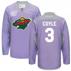 Charlie Coyle Minnesota Wild Reebok Authentic Purple 2016 Hockey Fights Cancer Practice Jersey
