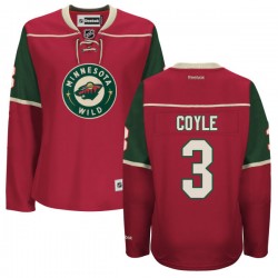 Women's Charlie Coyle Minnesota Wild Reebok Authentic Red Home Jersey