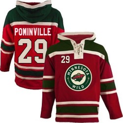 Jason Pominville Minnesota Wild Authentic Red Old Time Hockey Sawyer Hooded Sweatshirt Jersey