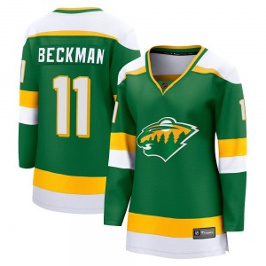 Women's Adam Beckman Minnesota Wild Fanatics Branded Breakaway Green Special Edition 2.0 Jersey