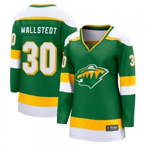 Women's Jesper Wallstedt Minnesota Wild Fanatics Branded Breakaway Green Special Edition 2.0 Jersey