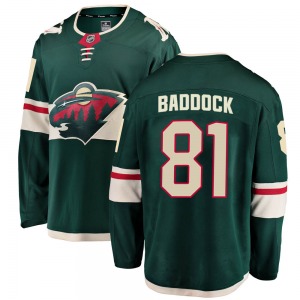 Brandon Baddock Minnesota Wild Fanatics Branded Breakaway Green Home Jersey
