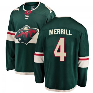 Jon Merrill Minnesota Wild Fanatics Branded Breakaway Green Home Jersey