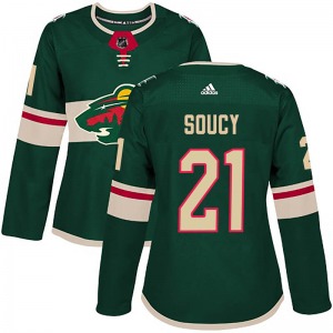 Women's Carson Soucy Minnesota Wild Adidas Authentic Green Home Jersey