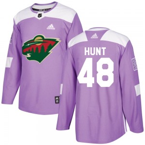 Youth Daemon Hunt Minnesota Wild Adidas Authentic Purple Fights Cancer Practice Jersey