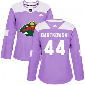 Women's Matt Bartkowski Minnesota Wild Adidas Authentic Purple ized Fights Cancer Practice Jersey