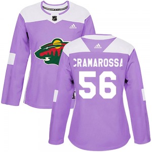 Women's Joseph Cramarossa Minnesota Wild Adidas Authentic Purple Fights Cancer Practice Jersey