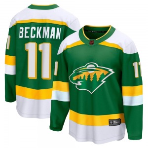 Adam Beckman Minnesota Wild Fanatics Branded Breakaway Green Special Edition 2.0 Jersey