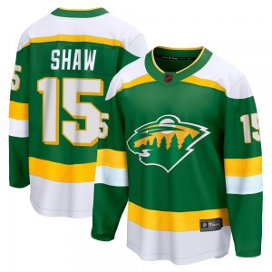 Mason Shaw Minnesota Wild Fanatics Branded Breakaway Green Special Edition 2.0 Jersey