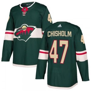 Youth Declan Chisholm Minnesota Wild Adidas Authentic Green Home Jersey