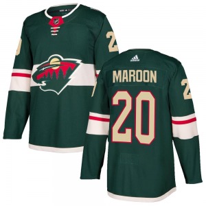 Youth Pat Maroon Minnesota Wild Adidas Authentic Green Home Jersey