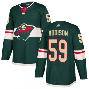 Calen Addison Minnesota Wild Adidas Authentic Green Home Jersey