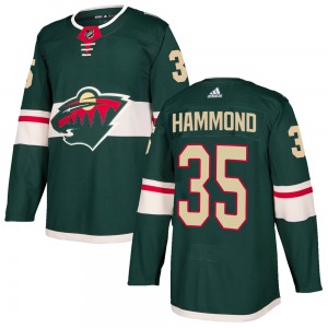 Andrew Hammond Minnesota Wild Adidas Authentic Green Home Jersey