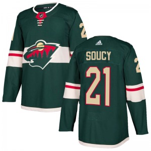 Carson Soucy Minnesota Wild Adidas Authentic Green Home Jersey