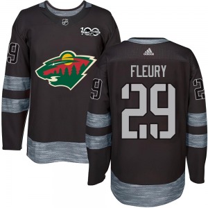 Youth Marc-Andre Fleury Minnesota Wild Authentic Black 1917-2017 100th Anniversary Jersey