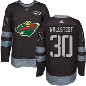 Youth Jesper Wallstedt Minnesota Wild Authentic Black 1917-2017 100th Anniversary Jersey
