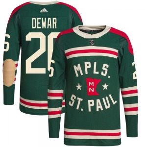 Youth Connor Dewar Minnesota Wild Adidas Authentic Green 2022 Winter Classic Player Jersey