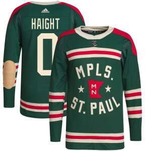 Youth Hunter Haight Minnesota Wild Adidas Authentic Green 2022 Winter Classic Player Jersey