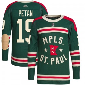 Youth Nic Petan Minnesota Wild Adidas Authentic Green 2022 Winter Classic Player Jersey