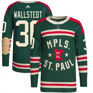 Youth Jesper Wallstedt Minnesota Wild Adidas Authentic Green 2022 Winter Classic Player Jersey