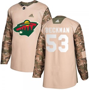 Adam Beckman Minnesota Wild Adidas Authentic Camo Veterans Day Practice Jersey