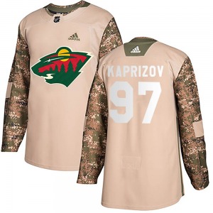 Kirill Kaprizov Minnesota Wild Adidas Authentic Camo Veterans Day Practice Jersey