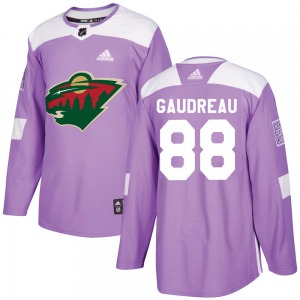 Frederick Gaudreau Minnesota Wild Adidas Authentic Purple Fights Cancer Practice Jersey