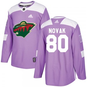 Pavel Novak Minnesota Wild Adidas Authentic Purple Fights Cancer Practice Jersey