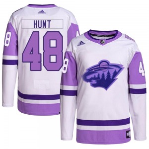 Daemon Hunt Minnesota Wild Adidas Authentic White/Purple Hockey Fights Cancer Primegreen Jersey