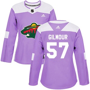 Women's Adam Gilmour Minnesota Wild Adidas Authentic Purple Fights Cancer Practice Jersey